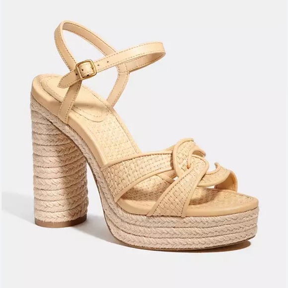 Coach Talina Sandal Espadrilles block heel Sz 9 - Picture 1 of 8